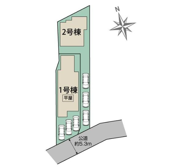 平塚市四之宮2丁目新築戸建て　2号棟の区画図|区画図「平塚市四之宮2丁目新築戸建て」