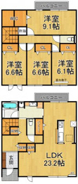六麓荘ヒルズE棟の間取り