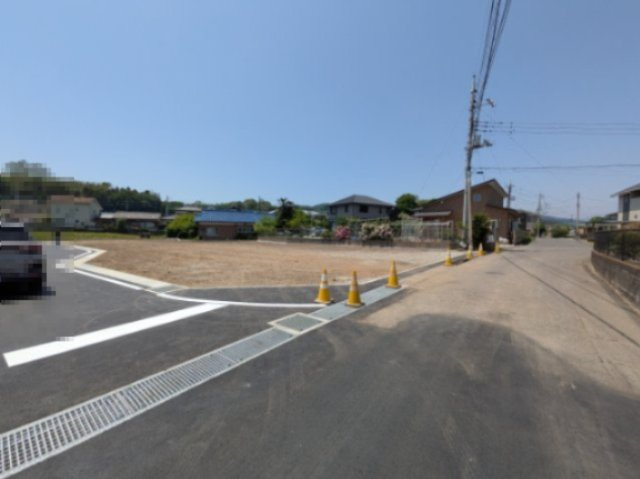 売土地　上大島町分譲地の前面道路含む現地写真|分譲地北側入口から撮影