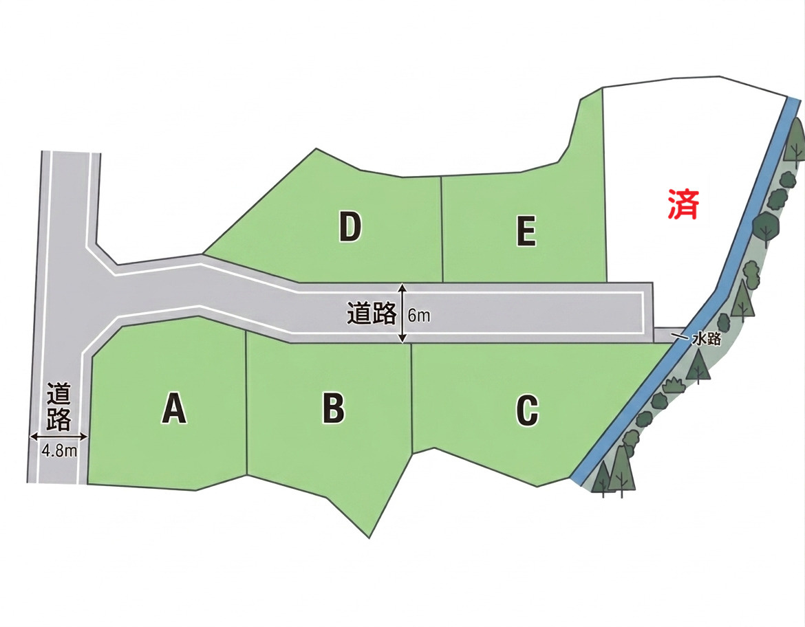 売土地　上大島町分譲地の区画図|全体区画図