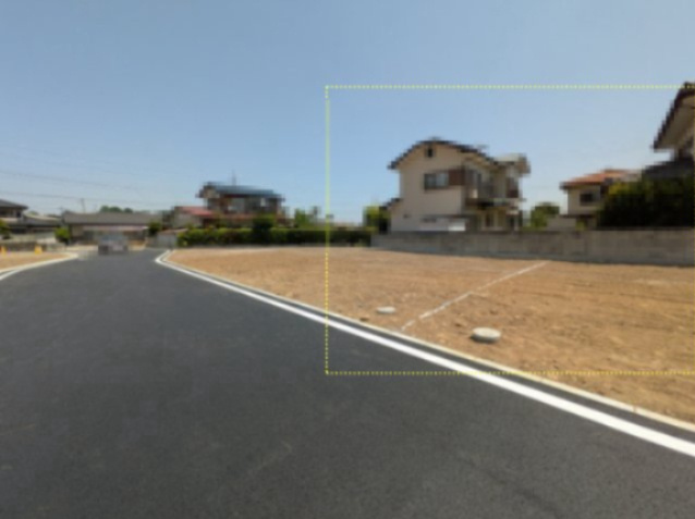 売土地　上大島町分譲地の前面道路含む現地写真|分譲地南西から撮影