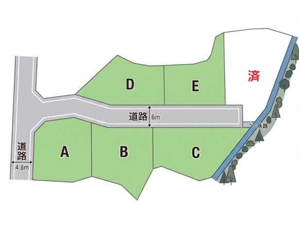 売土地　上大島町分譲地の区画図|全体区画図