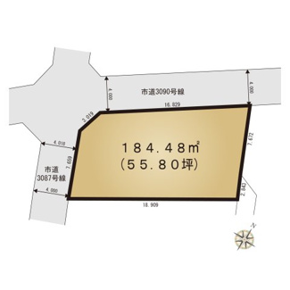 【土地図】 | 【JINSEI】守谷市本町　建築条件なしの住宅用地