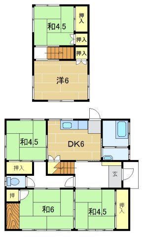 三の宮貸家の間取り