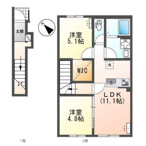 【間取り】 | 南区下石田２丁目新築アパート　Ａ棟