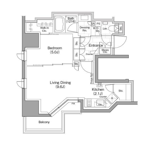横浜市中区羽衣町２丁目の賃貸マンションの間取り