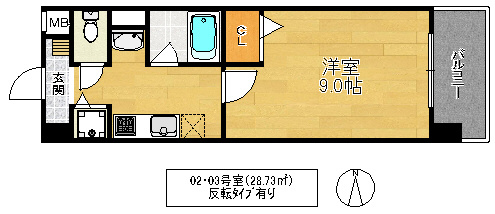 大阪市城東区鴫野東３丁目の賃貸マンションの間取り