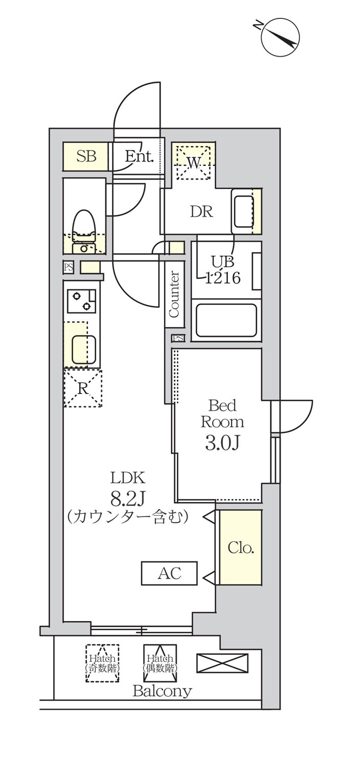 コスモグラシア新宿西早稲田の間取り