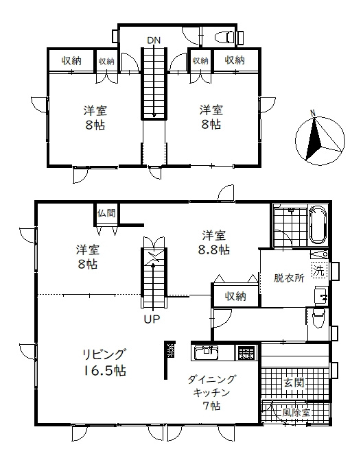 富士見2丁目　中古住宅の間取り