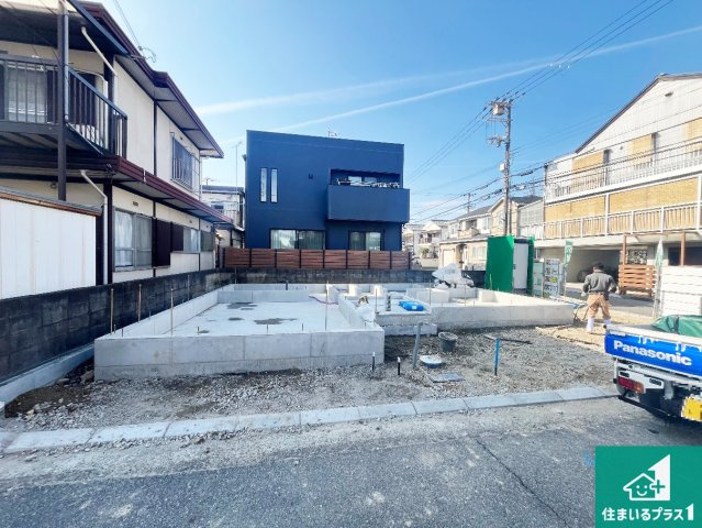 加古川市東神吉町神吉　第11期　新築一戸建ての外観|周辺は落ち着いた街並みの住宅地！子育てがしやすい住環境です！まだ未完成ですが、現地でしかわからない事もございます。是非一度ご覧ください。