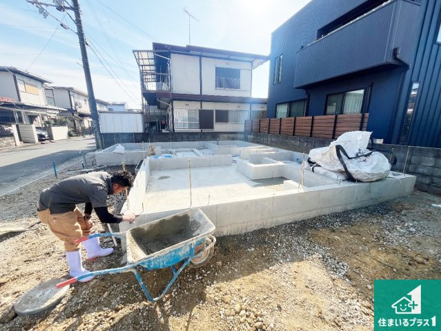 加古川市東神吉町神吉　第11期　新築一戸建ての外観|周辺は落ち着いた街並みの住宅地！子育てがしやすい住環境です！まだ未完成ですが、現地でしかわからない事もございます。是非一度ご覧ください。