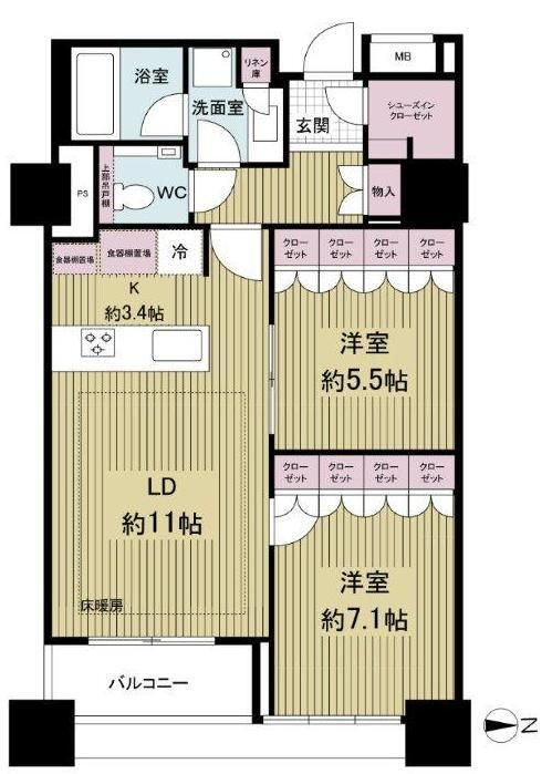 ザ湾岸タワーレックスガーデンの間取り