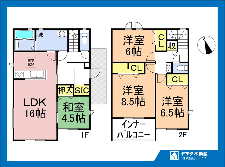 リナージュ　一宮市浅井町河端01期　全1区画分譲の間取り|■1号棟　■ヤマダ不動産　株式会社リライフ　
■夢のマイホーム購入をフルサポートします！