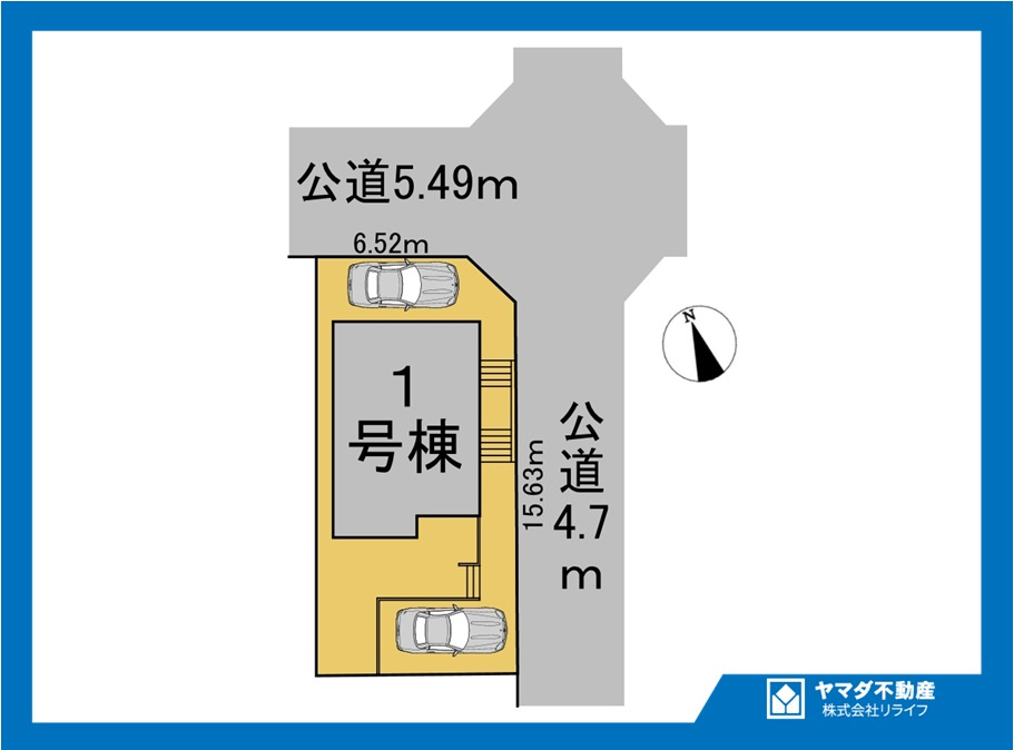 リナージュ　一宮市浅井町河端01期　全1区画分譲の区画図|■区画図
■YAMADA電機の　ヤマダ不動産　株式会社リライフ　
いつでもお問合わせ下さい。