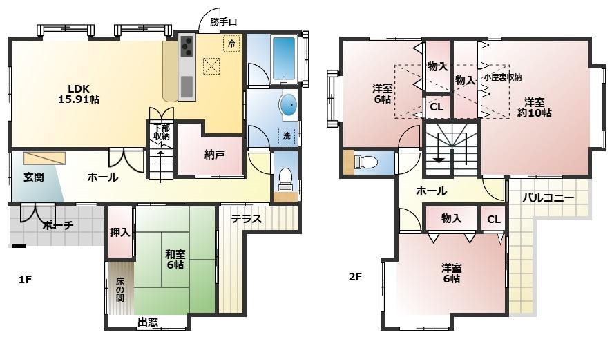 加須市旗井　中古一戸建ての間取り|全居室6帖以上の開放的な間取りでゆとりのある暮らし♪