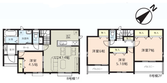 【間取り】 | 川口市上青木6丁目　B号棟
