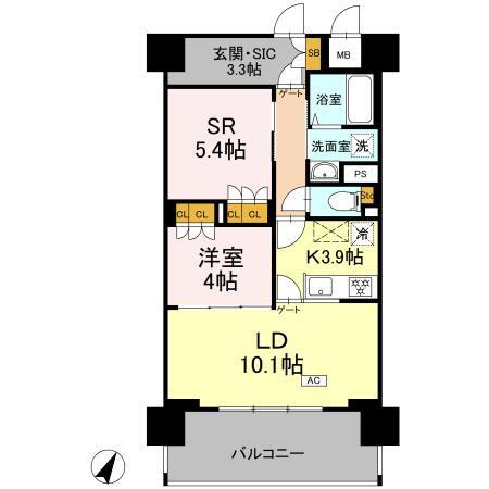 ☆間取り1LDK＋S（サービスルーム）☆