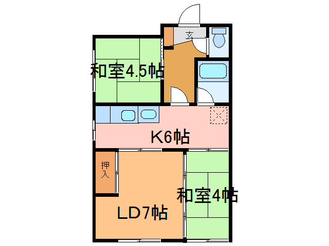 黄色い館の間取り