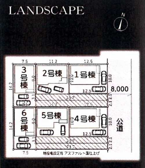 藤沢市菖蒲沢第3　新築戸建全6棟　1号棟の区画図