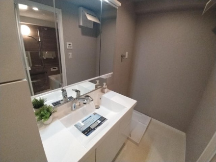 サンコーポ川口の独立洗面台|独立洗面台、朝の身支度には欠かせません