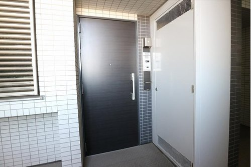 ライオンズ守谷駅前プレミアムの玄関|明るい玄関です