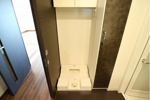 ライオンズ守谷駅前プレミアムのランドリースペース|洗濯機置き場です