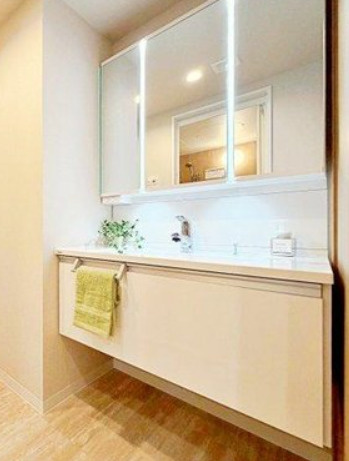 ハーモニータウン新取手弐番館の独立洗面台|独立洗面台、朝の身支度には欠かせません