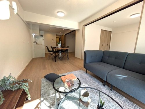 新松戸西パークハウスＢ棟の居間・リビング|ゆったりとした居間です