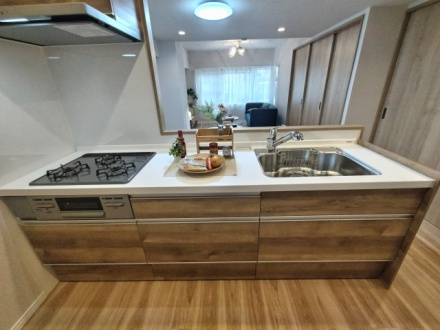 クレール川口のキッチン|コンパクトなキッチンで掃除もラクラク