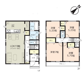 【間取り】 | 川口市上青木6丁目　F号棟