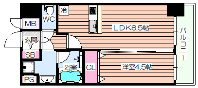 【間取り】 | プレサンスOSAKA DOMECITY ワンダー