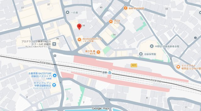 中野区沼袋１丁目の店舗事務所の地図