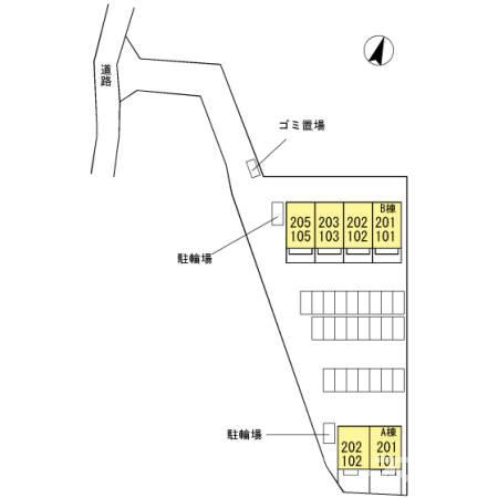 フォンテーヌ金倉 B棟の区画図