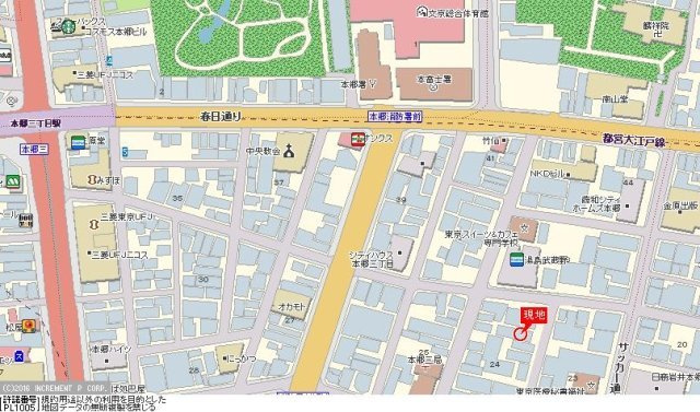 サンシティアヴァンツァーレ文京本郷の地図