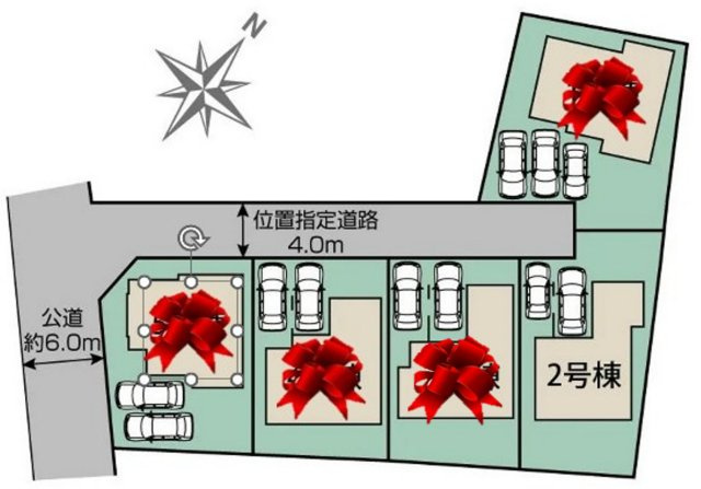 【ブルーミングガーデン】宇都宮市中戸祭１丁目の区画図|〇全５邸〇
早くも残り1棟です！