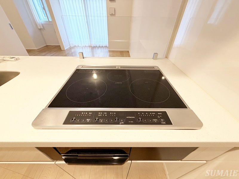 リテラス西日暮里のキッチン|IH3口コンロです☆