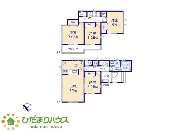 【間取り】 | 小美玉市栗又四ケ2432番　新築戸建 | コミュニケーションの取りやすい対面キッチン