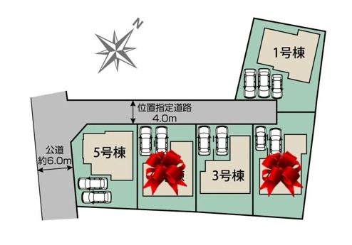【ブルーミングガーデン】宇都宮市中戸祭１丁目の区画図|〇全５邸〇
完成前ですがご成約の棟が出ております！
ご検討中の方はお早めに☆