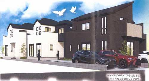 大和市中央林間西3期　新築戸建全3棟の外観パース