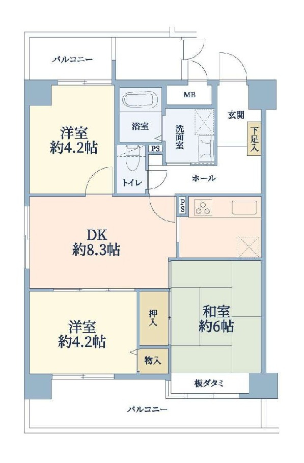 ライオンズマンション和歌山三木町の間取り