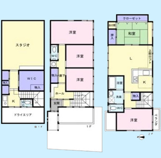 【間取り】 | 目黒区下目黒5丁目 | 地下室付の大型６ＬＤＫ。お子さまも憧れの個室が持てます。ただ暮らすだけでなく、快適さを求めて毎日気持ちの良い日々を。