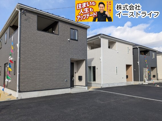 【新築戸建】　いわき市小名浜南富岡第1　全5棟の外観|手前から5号棟、4号棟、3号棟の外観です