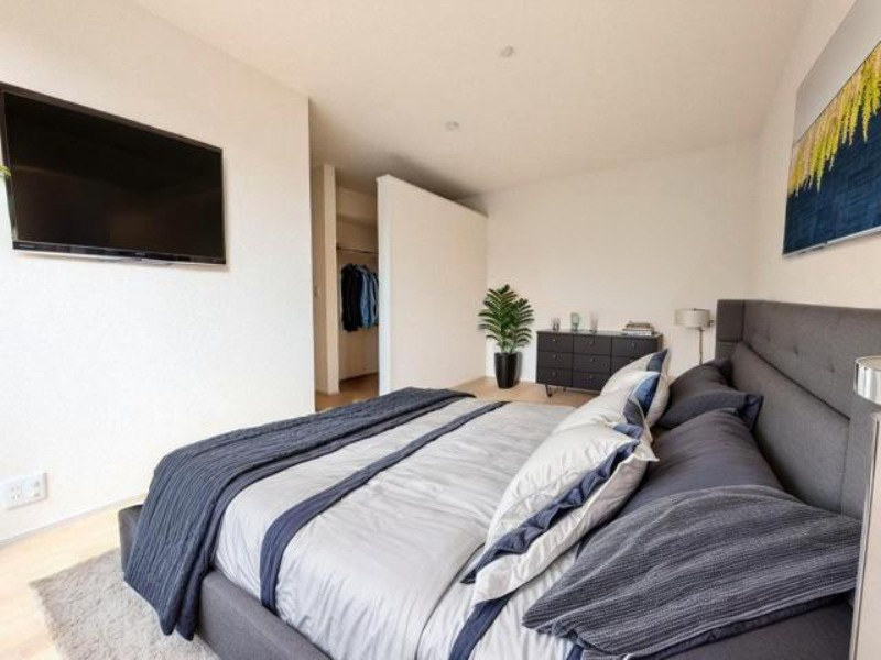 【新築戸建】　いわき市小名浜大原1期　全6棟　長期優良住宅の子供部屋|同社施工写真　洋室家具配置イメージ　本画像はCGで作成しており、実際に現地に 家具は置かれておりません。また、価格に 家具は含まれておりません。