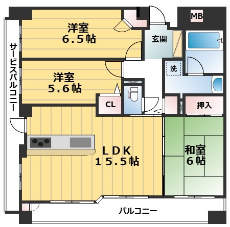 パデシオン六角堀川東の間取り