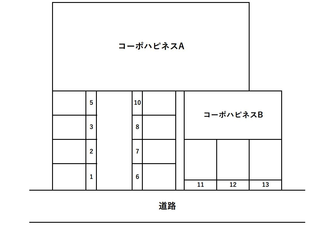 コーポハピネス　A棟の区画図