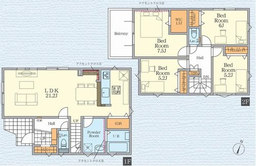 【間取り】 | 【仲介手数料０円】茅ヶ崎市柳島2期　新築一戸建て　1号棟　全2棟 | 1号棟　茅ヶ崎市柳島2期　新築一戸建て　全2棟