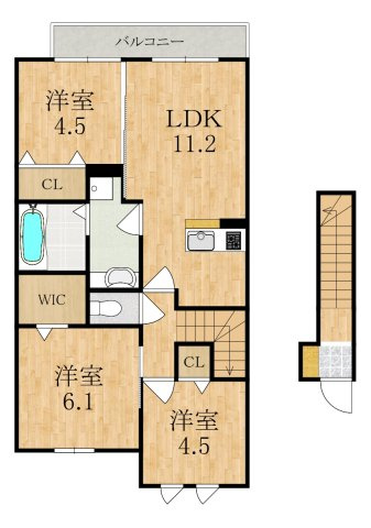 セレッソ　パティオＩＩＩの間取り