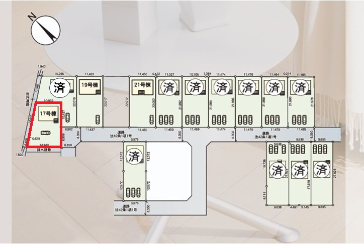 Cradlegarden　 水戸市河和田町　第3　17の区画図|並列駐車可能なカースペース確保。気になる他の物件と合わせての現地ご案内も可能です。HPから、またお電話でも、お気軽にお問い合わせください。

