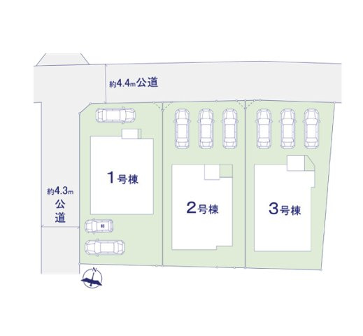 大野城市大城１丁目第2-3棟（3号棟）　の区画図|配置図（3号棟）