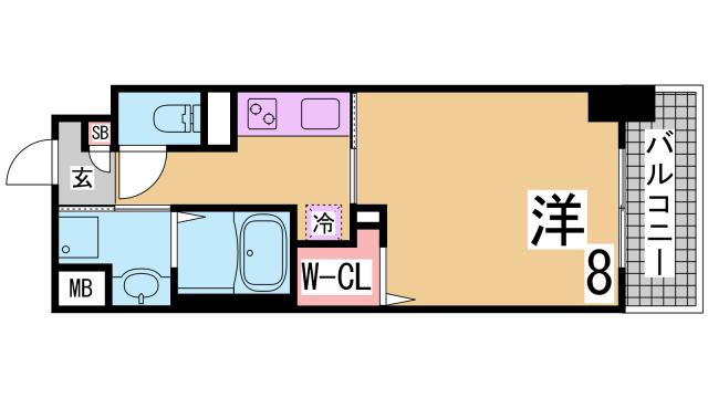 神戸市兵庫区入江通３丁目の賃貸マンションの間取り